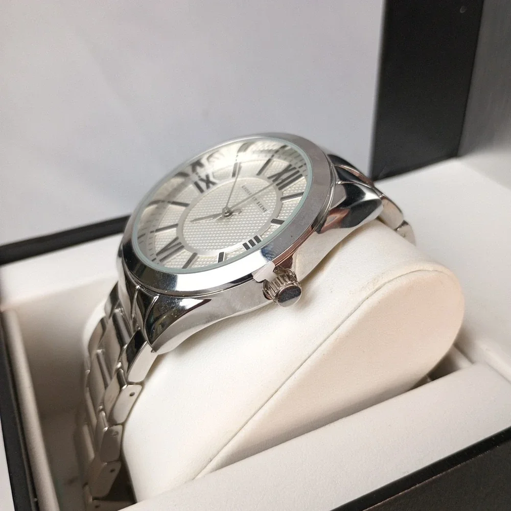 Geoffrey Beene Silver Toned Stainless Steel Men's Watch GB8071SL New In Box